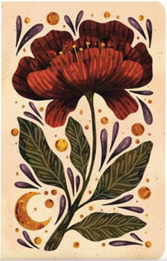 NOTEBK LAYFLAT BURGUNDY BLOOMS
